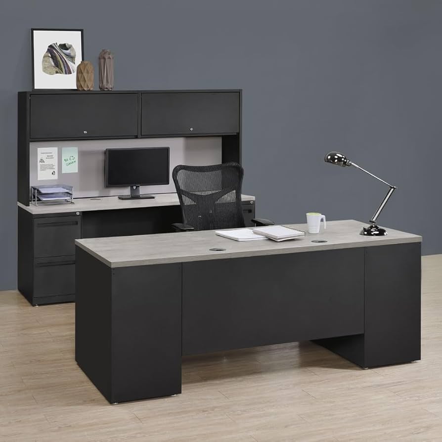 Amazon.com: NBF Carbon Executive Office Desk and Credenza